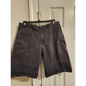 Gap Lived-In Chino Shorts Mens 32 Dark Gray Faded Flat Front Cotton Casual